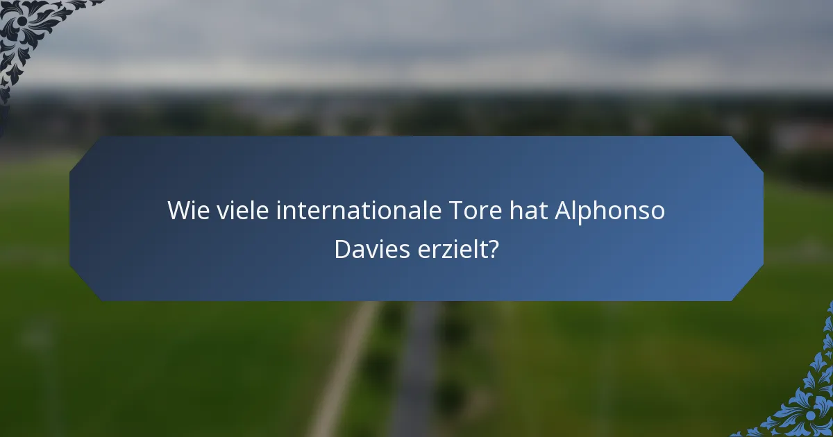 Wie viele internationale Tore hat Alphonso Davies erzielt?
